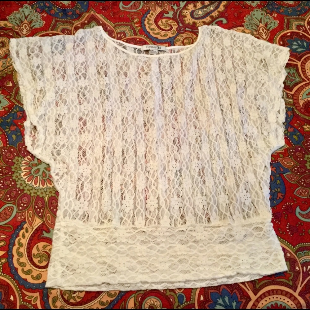 💐BOGO🌼Forever 21🌺stretch lace sheer top💐